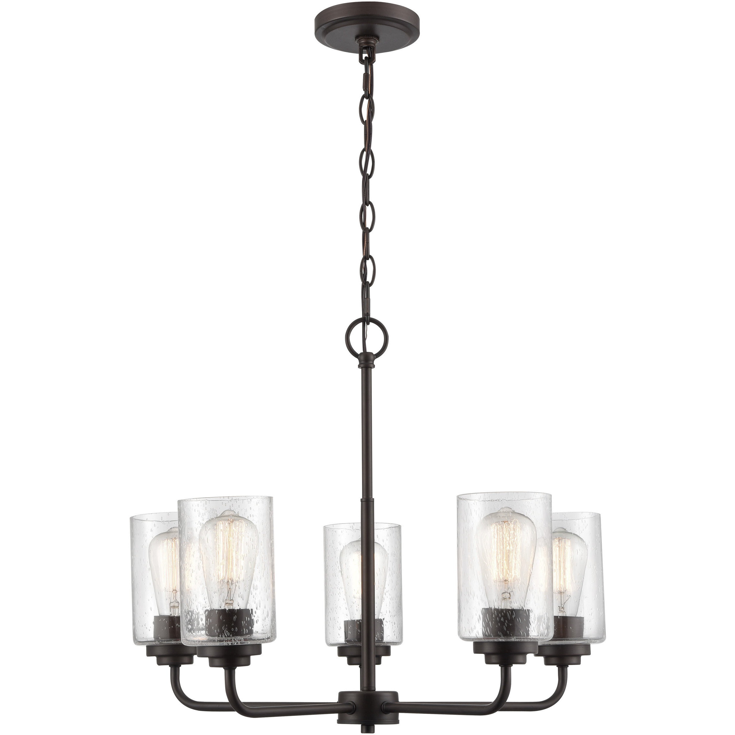 Moven 5 Light 23 inch Rubbed Bronze Chandelier Ceiling Light